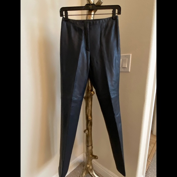 Pants & Jumpsuits Danier Navy Blue Leather Pants Poshmark